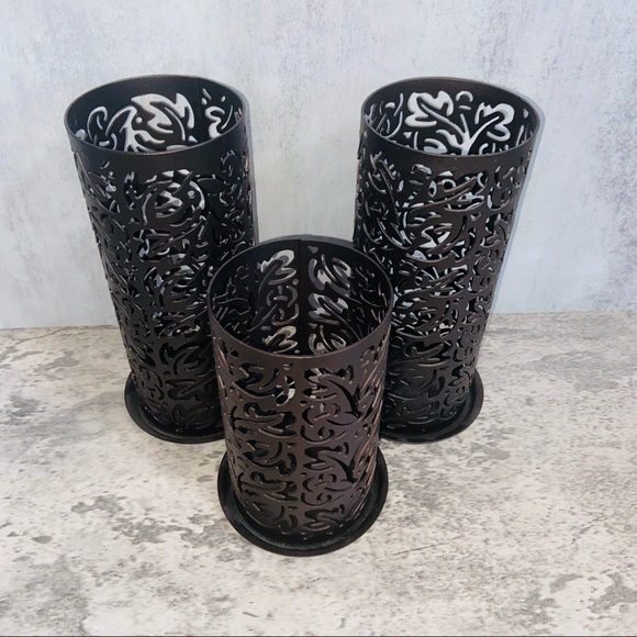 PartyLite Pillar Candle Decor set of 3 EUC - Picture 5 of 5